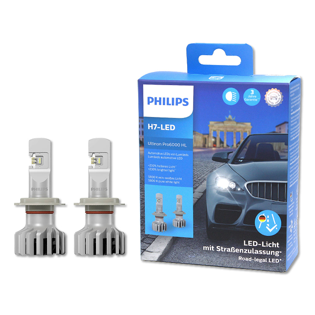 🚘 Philips 11342U6000X2 - Kit de conversión a led homologado Ultinon  Pro6000 H4-LED