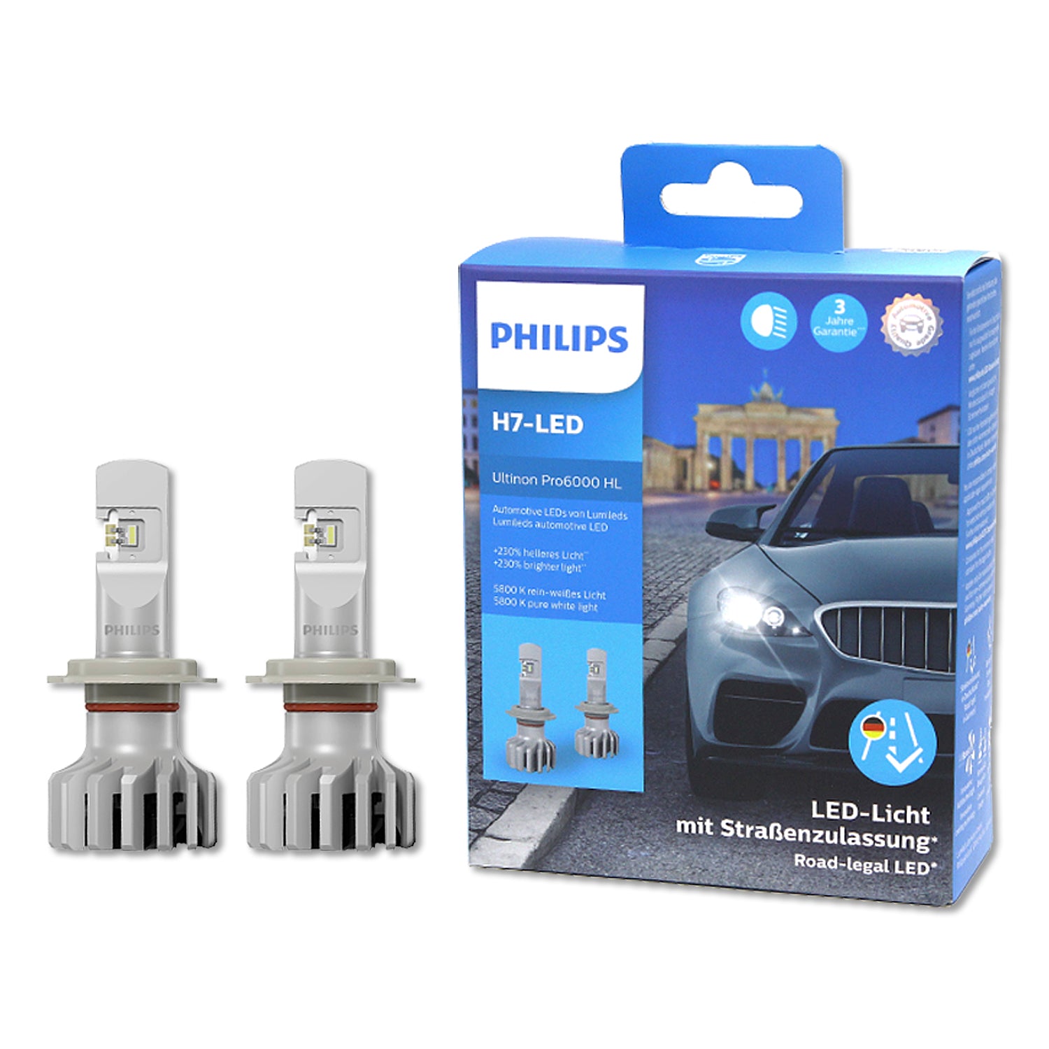 Philips Led H7 Ultinon 3500r High Power 30w 2600lm Car Headlight 6500k  White High Lumen Watt Led Lamps Px26d Lum11972u3500x2, 2x - Car Headlight  Bulbs(led) - AliExpress