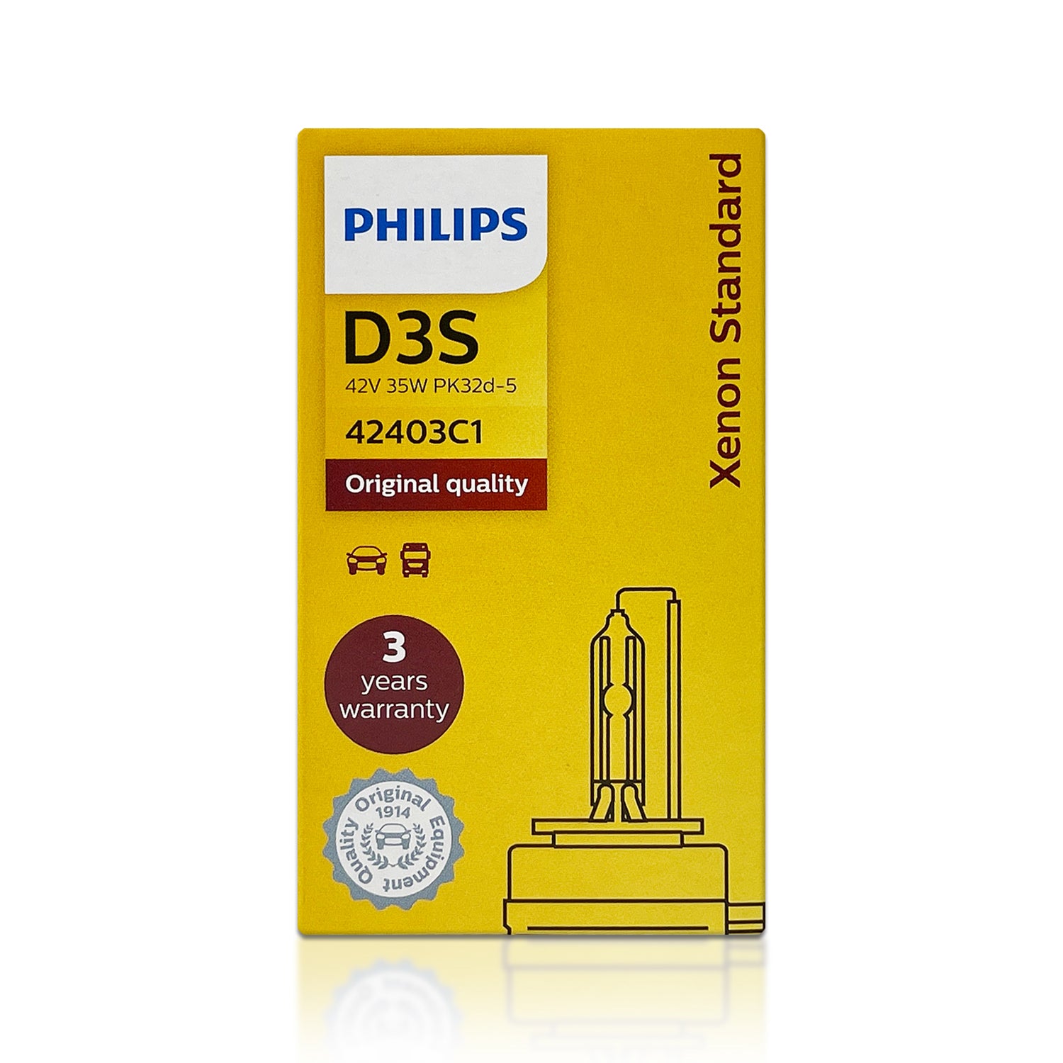 Philips 35w D3S Xenon HID X-tremeVision PLUS 4800K Automotive Headligh –  BulbAmerica