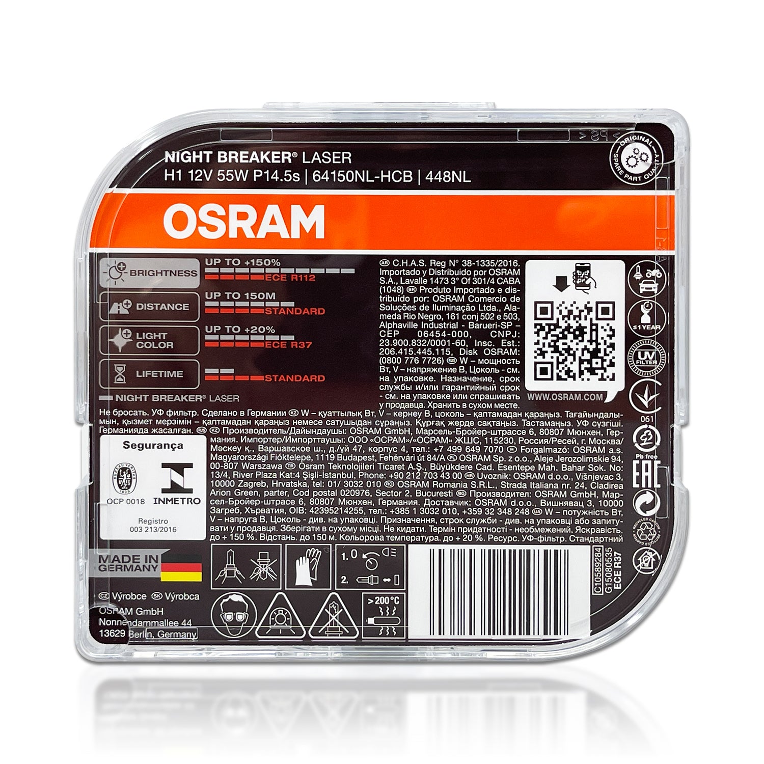H1 OSRAM Night Breaker LASER 64150NL 12V 55W Next Generation DUO-Box