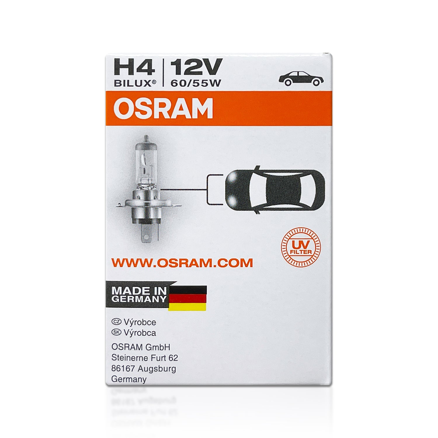  OSRAM H4 9003 12V 60/55W 5000K 62193CBA Cool Blue Advance Hi/lo  Beam Halogen Headlight 2X : Automotive