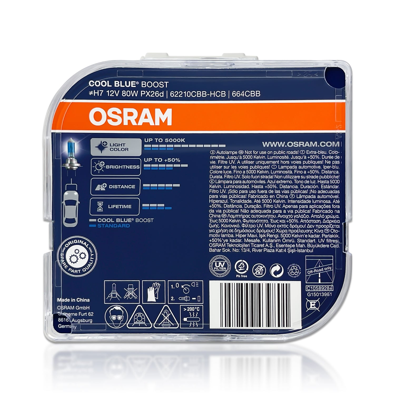 H7 - Osram 64210CBB Cool Blue Boost Bulbs
