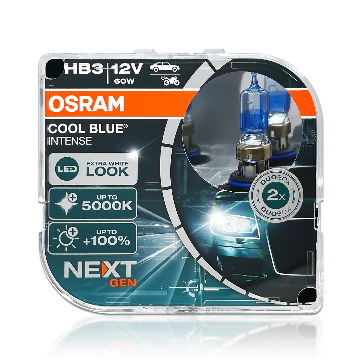 Ampoules HB3 lumière plus blanche 5000K et 100% plus de lumière Cool Blue  Intense