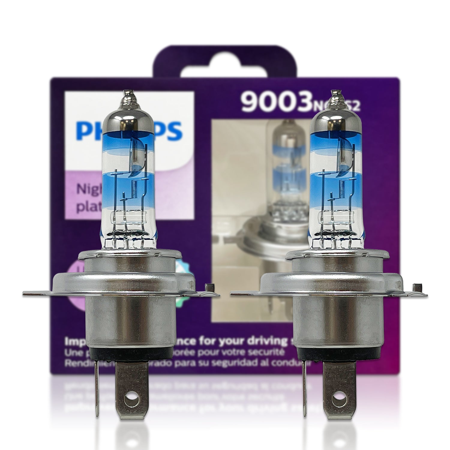 Philips Night Guide Platinum 9003 H4 67/60W Two Bulbs Head Light 