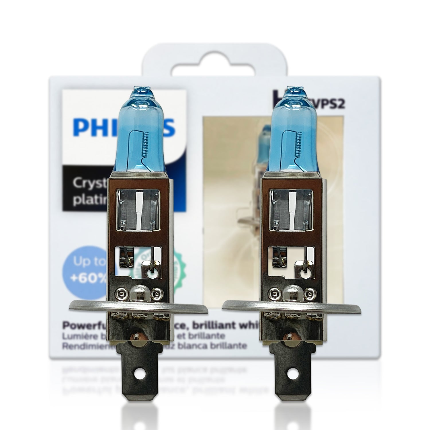  Philips H1 CrystalVision ultra Upgrade Headlight Bulb (Pack of  2) : Automotive