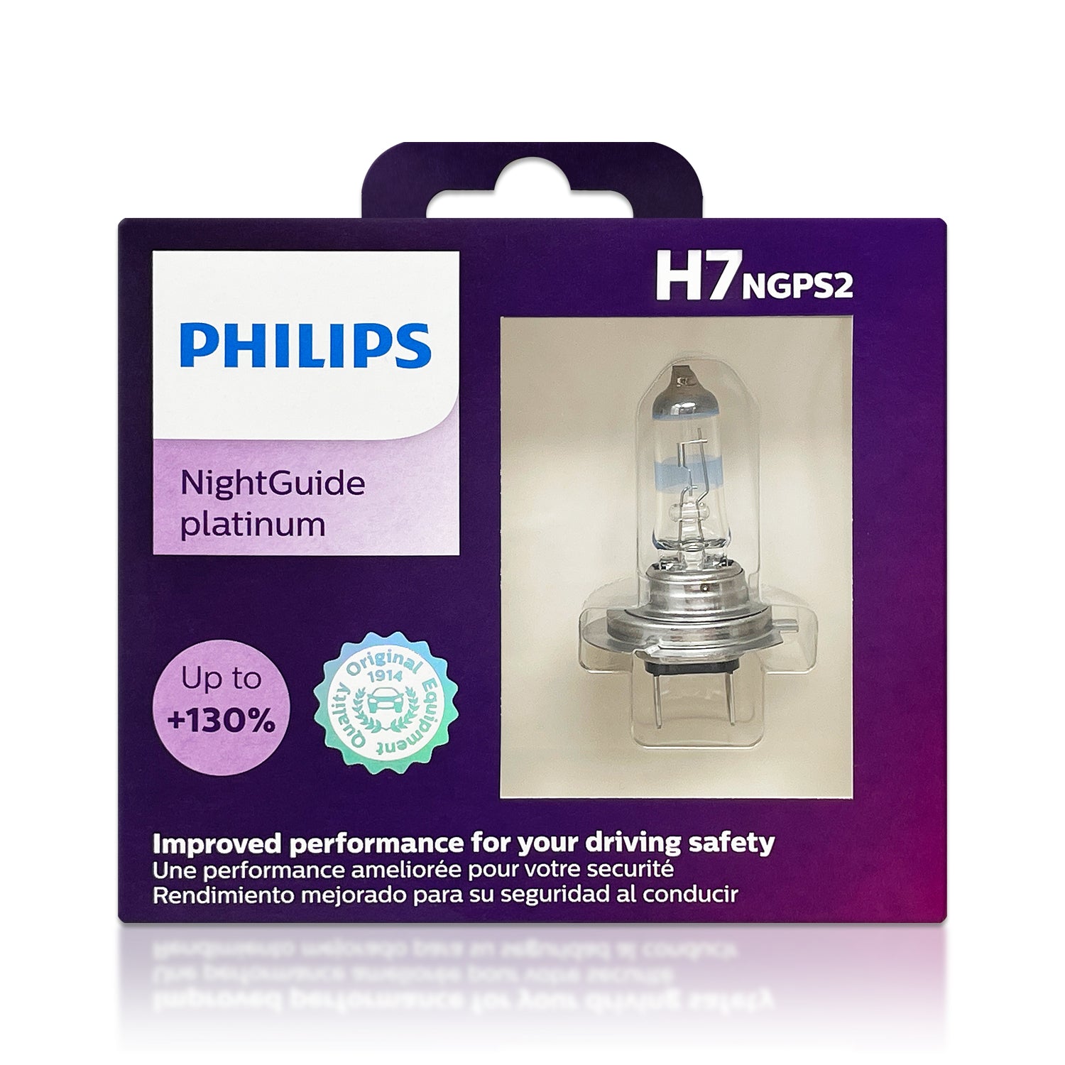 Philips Bombilla H7 NightGuide para faros delanteros, paquete de 2