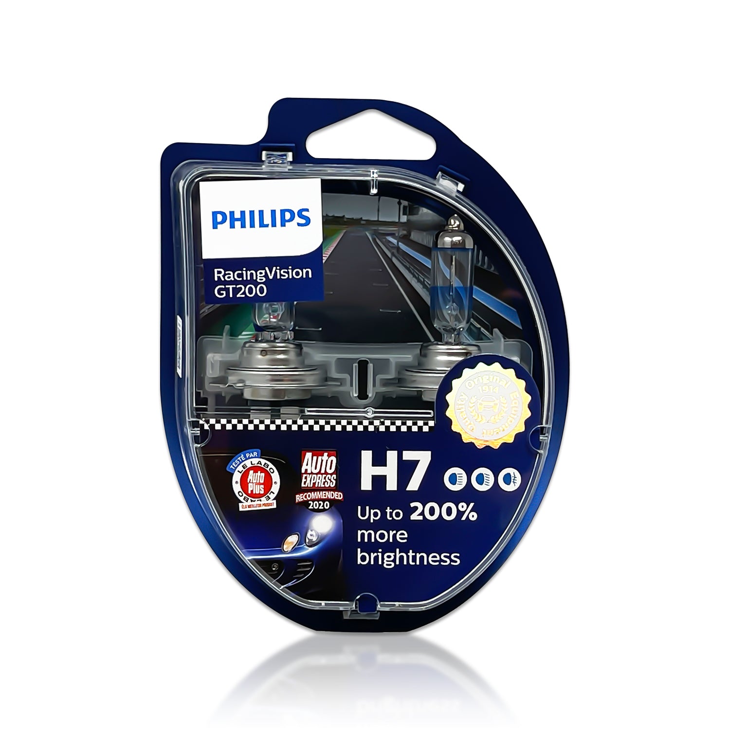 PHILIPS RacingVision GT200 H7 Halogen Bulbs +200% More Light