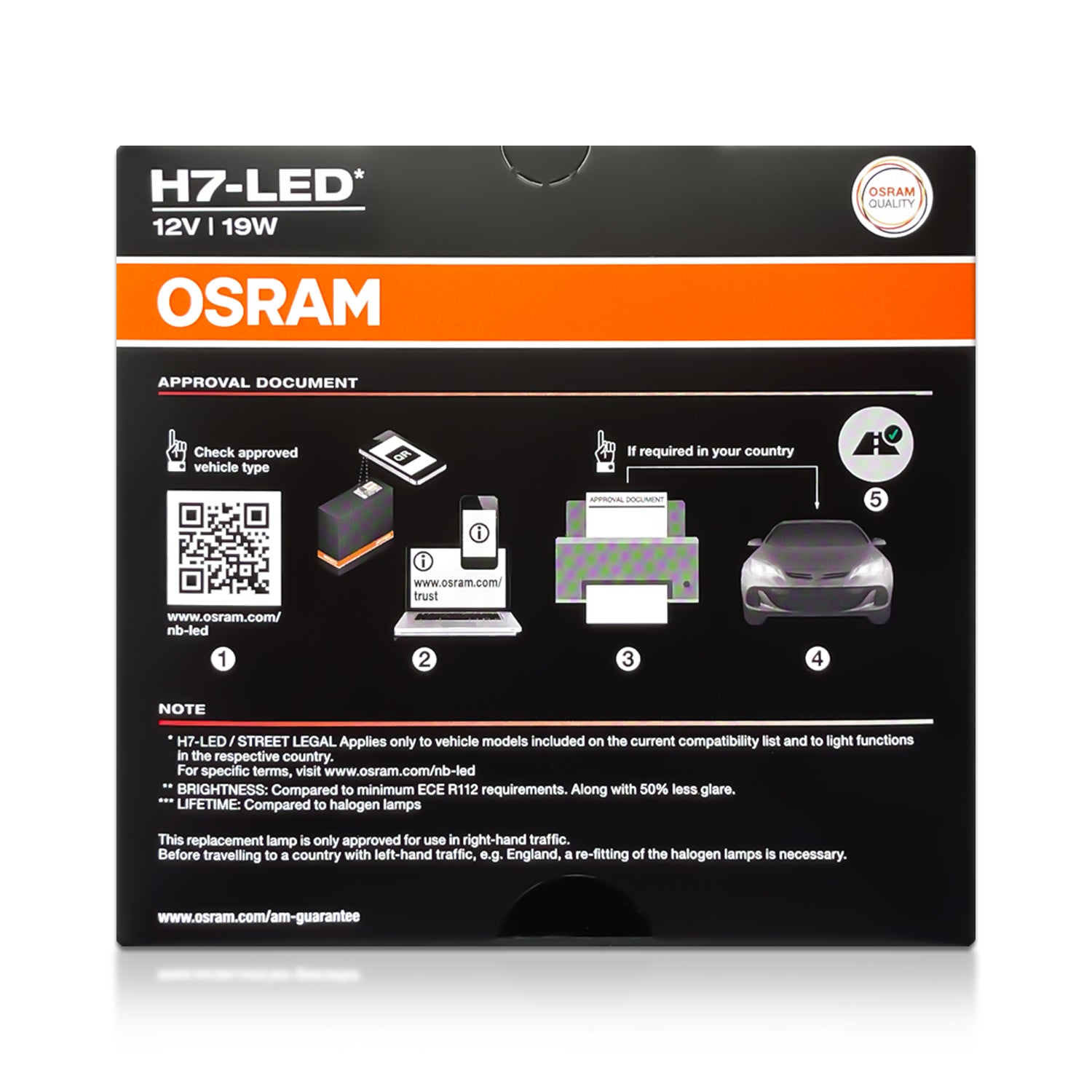 Osram Night Breaker LED H7 64210DWNBG2 - 100% legal - up to 230% more light  - 6000K - MK LED