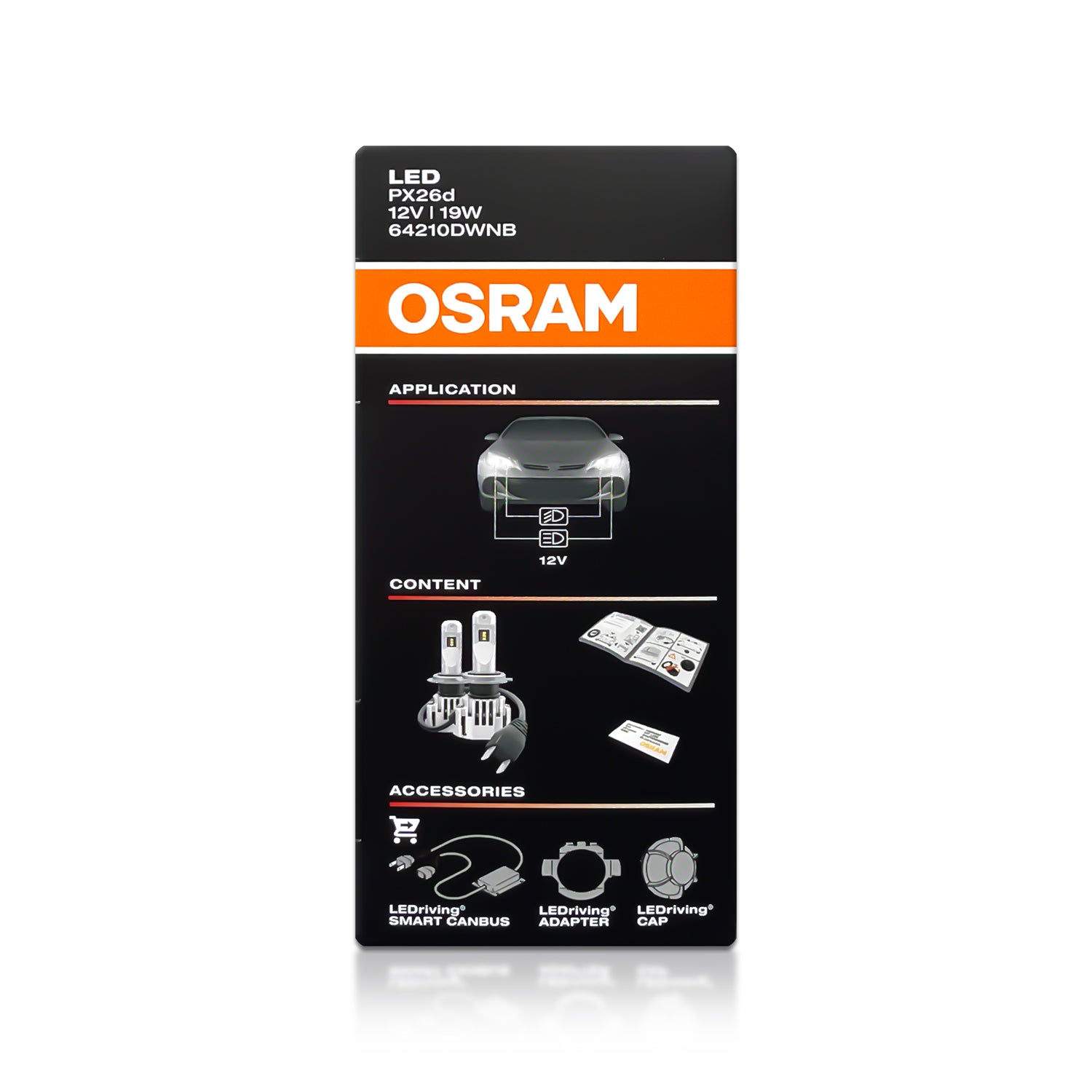 Osram H7 Night Breaker LED High Beam and Low Beam Lamp 64210DWNB  Replacement Headlight LED Bulbs 12V 19W | One Pair Deal