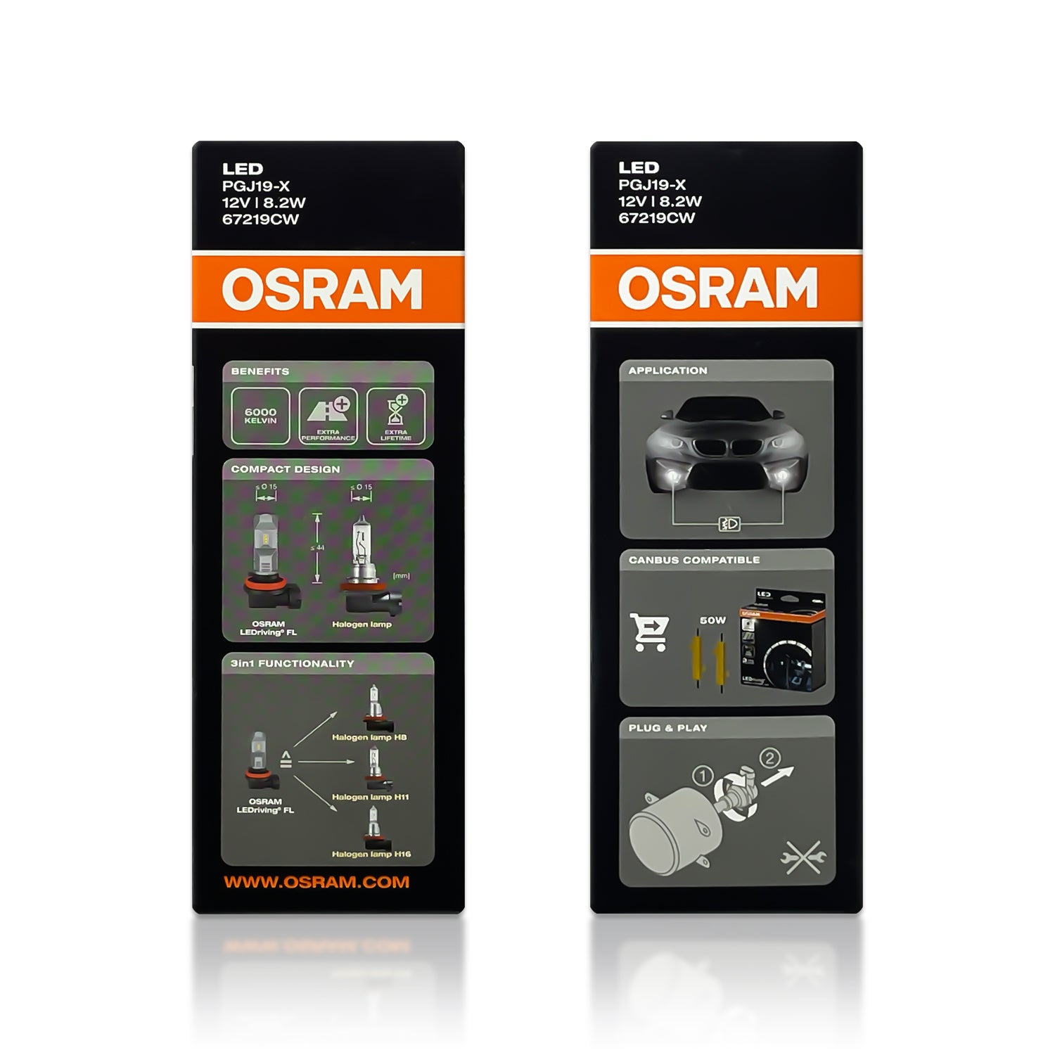 Osram LEDriving FL H8 H11 H16 12V 9W PGJ19-2 OS 67219CW 2ks